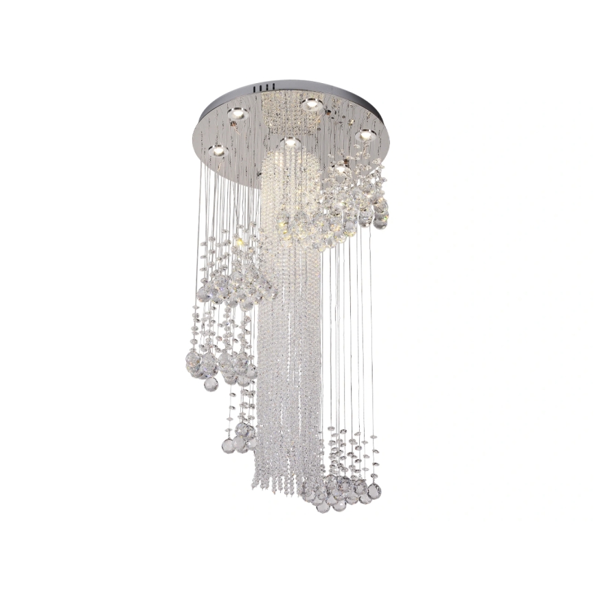 LED-kristallikattovalaisin NAURU LED/24W/230V pr. 45 cm kiiltävä kromi + kaukosäädin