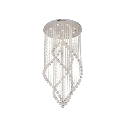 LED-kristallikatto-valaisin NAURU LED/30 W/230 V, Ø 60 cm, kiiltävä kromi + kaukosäädin