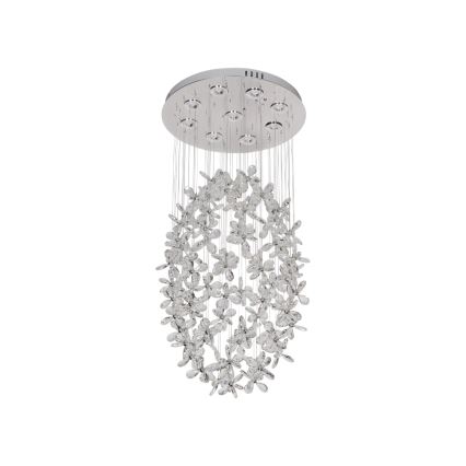 LED-kristallikattovalaisin SAMOA LED/30W/230V Ø 40 cm kiiltävä kromi + kaukosäädin