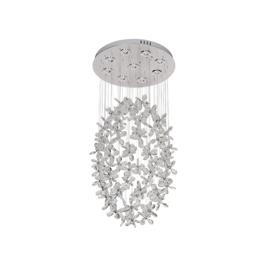 LED-kristallikattovalaisin SAMOA LED/30W/230V Ø 40 cm kiiltävä kromi + kaukosäädin