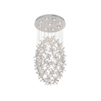 LED-kristallikattovalaisin SAMOA LED/30W/230V Ø 40 cm kiiltävä kromi + kaukosäädin