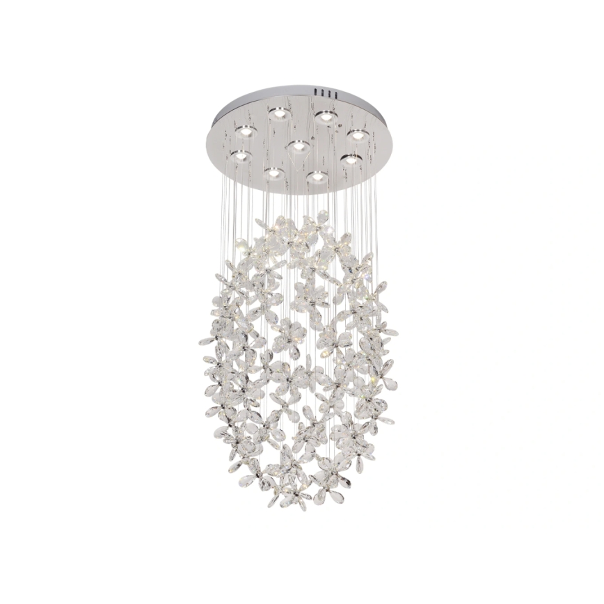 LED-kristallikattovalaisin SAMOA LED/30W/230V Ø 40 cm kiiltävä kromi + kaukosäädin