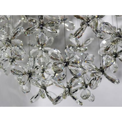 LED-kristallikattovalaisin SAMOA LED/30W/230V Ø 40 cm kiiltävä kromi + kaukosäädin