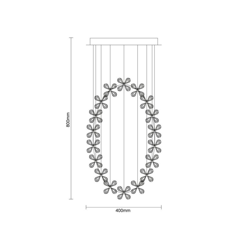 LED-kristallikattovalaisin SAMOA LED/30W/230V Ø 40 cm kiiltävä kromi + kaukosäädin