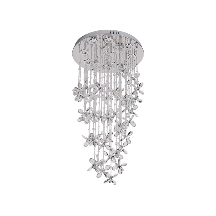 LED kristallikattovalaisin SAMOA LED/30W/230V pr. 40 cm kiiltävä kromi + kaukosäädin