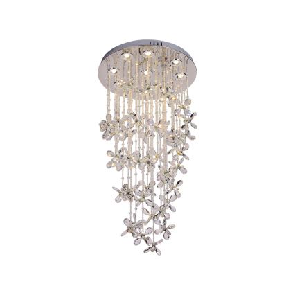 LED kristallikattovalaisin SAMOA LED/30W/230V pr. 40 cm kiiltävä kromi + kaukosäädin