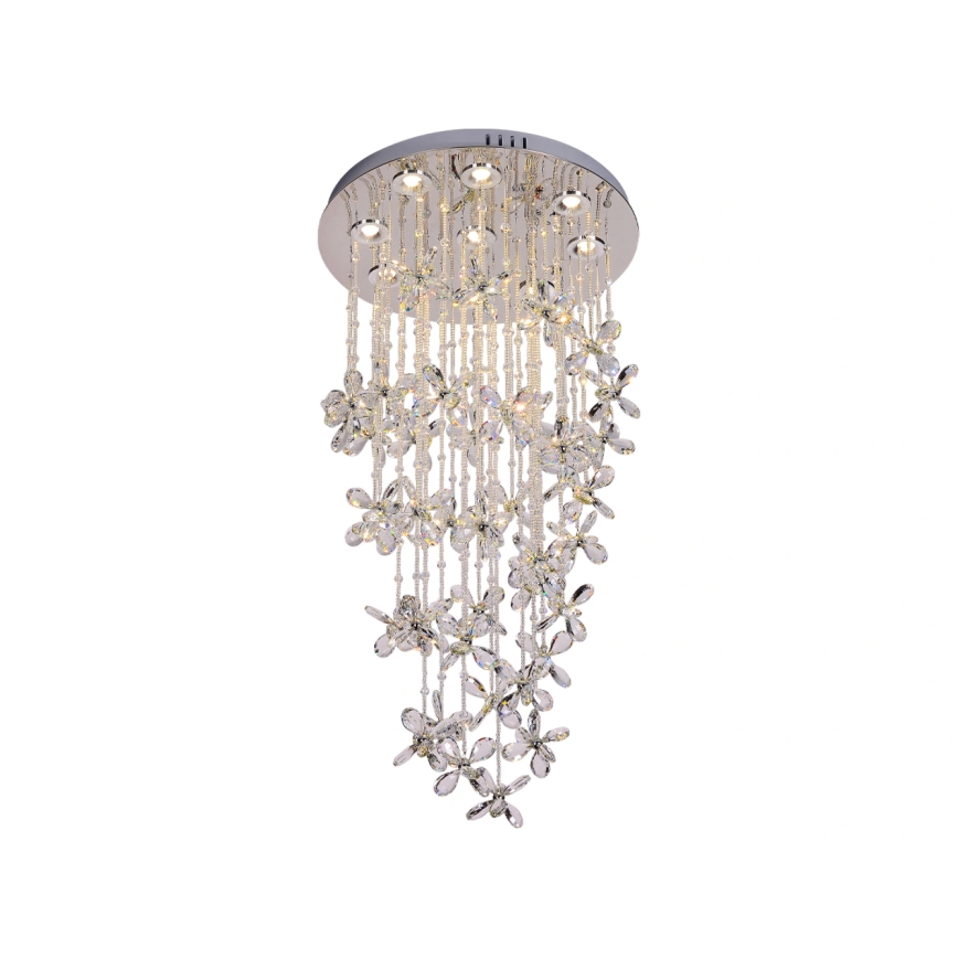 LED kristallikattovalaisin SAMOA LED/30W/230V pr. 40 cm kiiltävä kromi + kaukosäädin