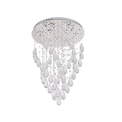LED-kristallikattovalaisin MAJURO LED/30W/230V Ø 45 cm kiiltävä kromi + kaukosäädin