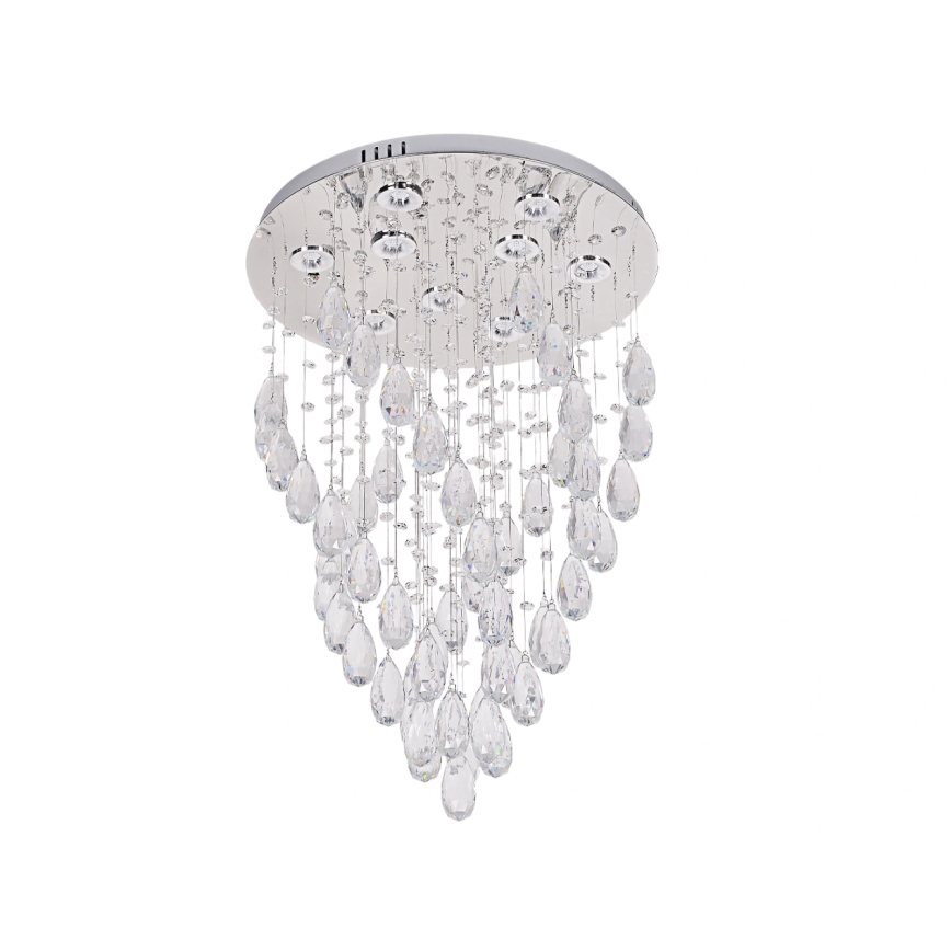 LED-kristallikattovalaisin MAJURO LED/30W/230V Ø 45 cm kiiltävä kromi + kaukosäädin