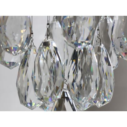 LED-kristallikattovalaisin MAJURO LED/30W/230V Ø 45 cm kiiltävä kromi + kaukosäädin