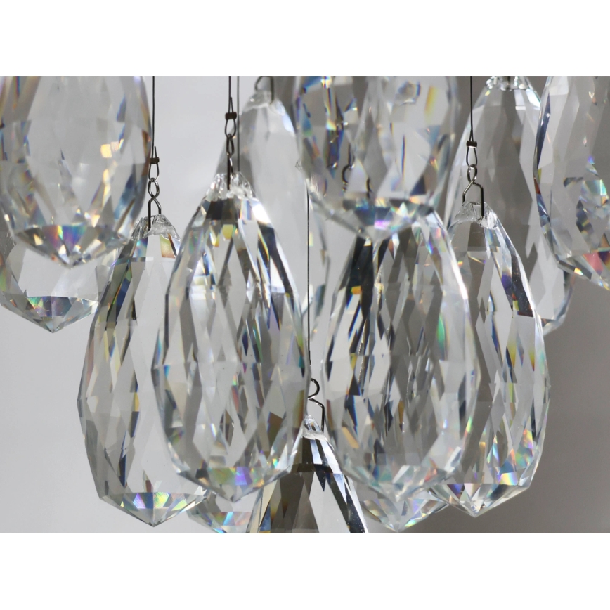 LED-kristallikattovalaisin MAJURO LED/30W/230V Ø 45 cm kiiltävä kromi + kaukosäädin