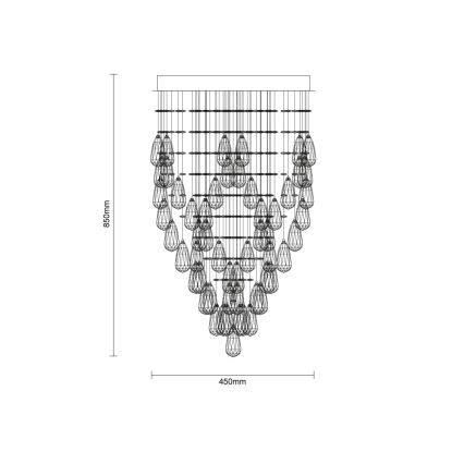 LED-kristallikattovalaisin MAJURO LED/30W/230V Ø 45 cm kiiltävä kromi + kaukosäädin
