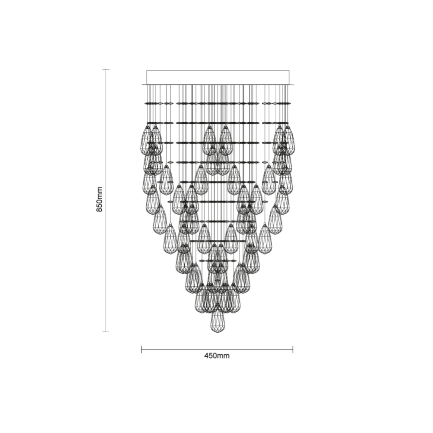 LED-kristallikattovalaisin MAJURO LED/30W/230V Ø 45 cm kiiltävä kromi + kaukosäädin