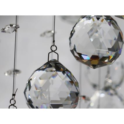 LED-kristallikattovalaisin NAURU LED/24W/230V halkaisija 40 cm kiiltävä kromi + kaukosäädin