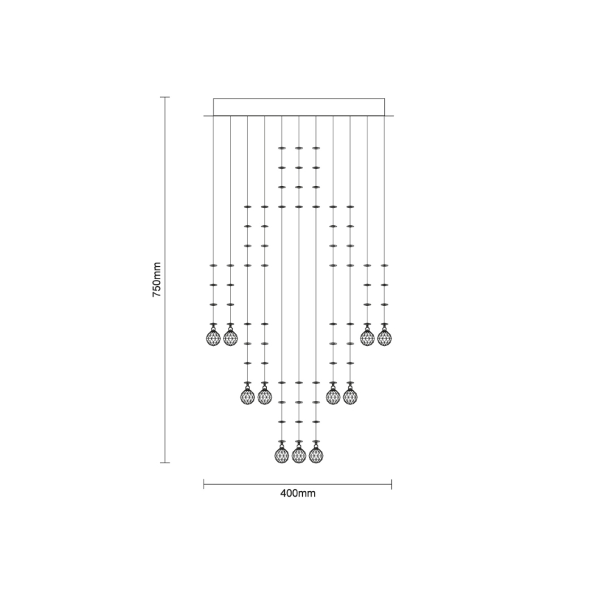 LED-kristallikattovalaisin NAURU LED/24W/230V halkaisija 40 cm kiiltävä kromi + kaukosäädin