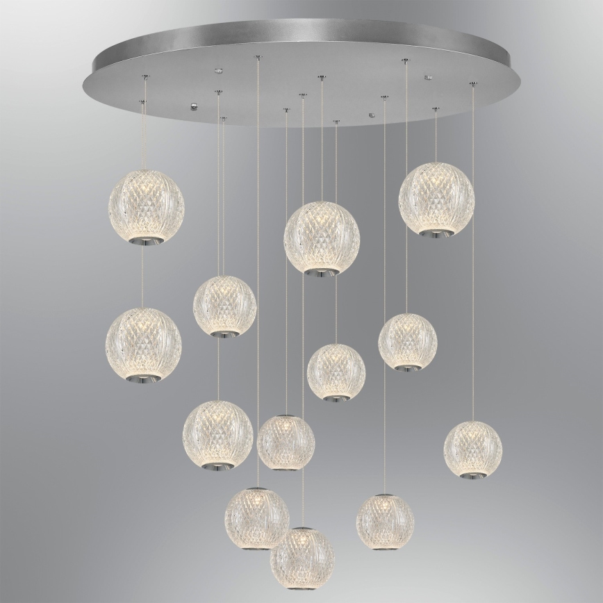 LED-kruunu vaijerilla CREMONA 13xLED/5W/230V 3000K mattakromi