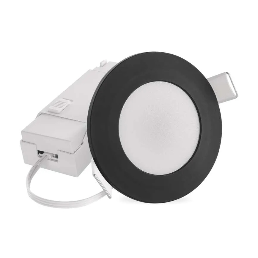 LED Kylpyhuoneen alasvalaisin LORI LED/4,5W/230V IP65 2700/4000K Ø 8,5 cm musta