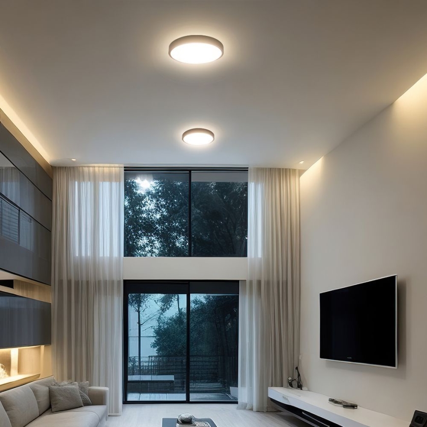 LED Kylpyhuoneen kattovalaisin SAMSUNG CHIP LED/18W/230V IP44 3000K halkaisija 25 cm musta