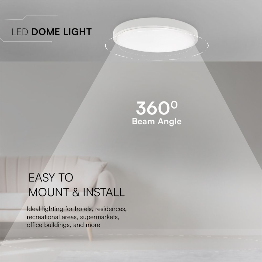 LED Kylpyhuoneen kattovalaisin SAMSUNG CHIP LED/24W/230V IP44 6500K halkaisija 29 cm valkoinen