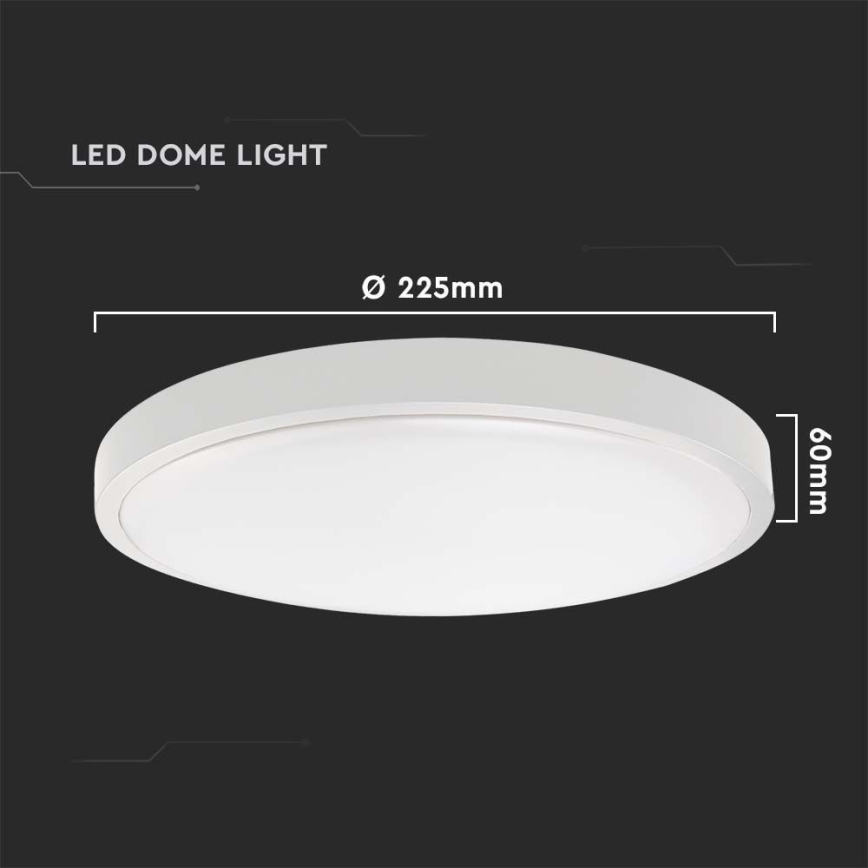 LED Kylpyhuoneen kattovalaisin sensorilla LED/18W/230V 4000K IP44 halkaisija 22,5 cm valkoinen