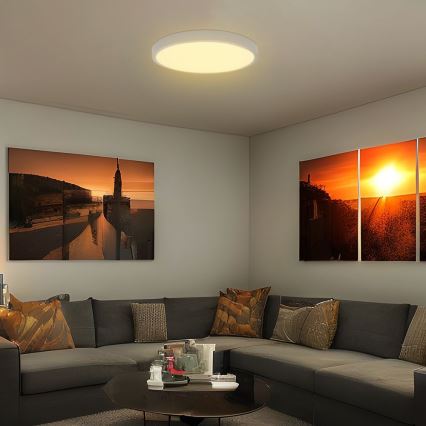 LED Kylpyhuoneen kattovalaisin anturilla SAMSUNG CHIP LED/18W/230V IP44 3000K halkaisija 29 cm valkoinen + kaukosäädin