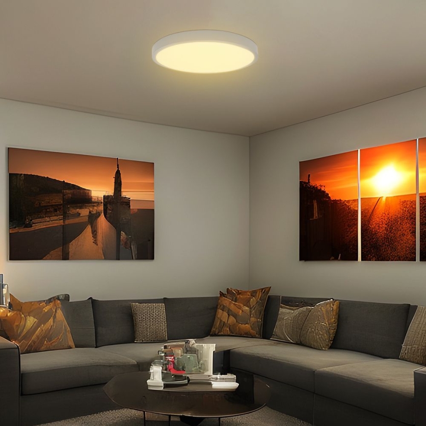 LED Kylpyhuoneen kattovalaisin anturilla SAMSUNG CHIP LED/18W/230V IP44 3000K halkaisija 29 cm valkoinen + kaukosäädin