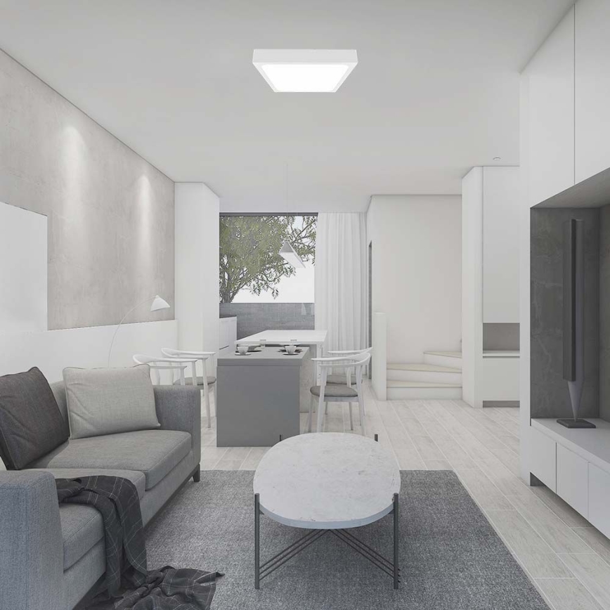 LED Kylpyhuoneen kattovalaisin sensorilla LED/24W/230V 4000K IP44 29,5x29,5 cm valkoinen