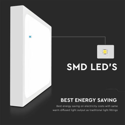 LED Kylpyhuoneen kattovalaisin sensorilla LED/24W/230V 4000K IP44 29,5x29,5 cm valkoinen