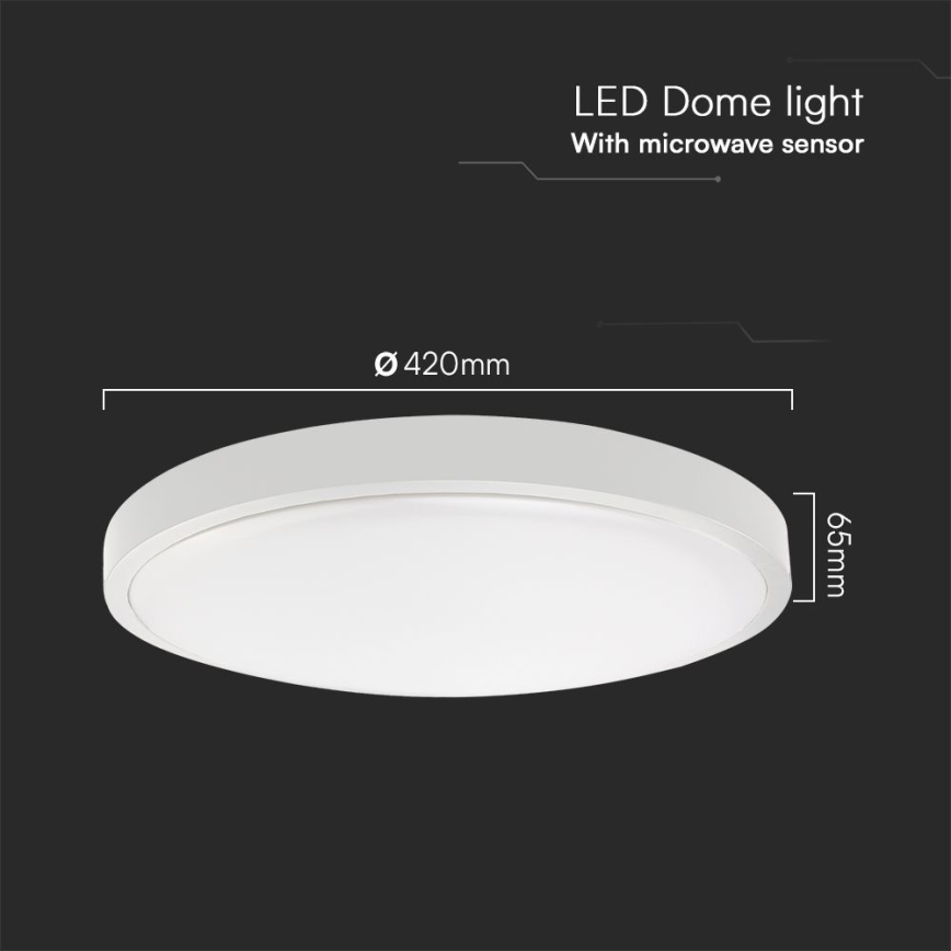 LED Kylpyhuoneen kattovalaisin anturilla SAMSUNG CHIP LED/36W/230V IP44 4000K halkaisija 42 cm valkoinen + kaukosäädin