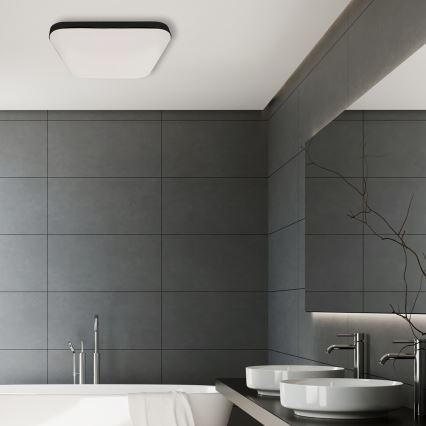 LED Kylpyhuoneen kattovalaisin anturilla NEMO LED/16W/230V IP44 musta