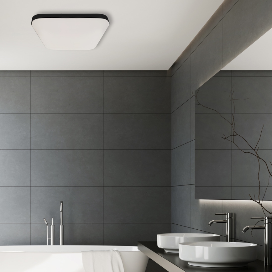 LED Kylpyhuoneen kattovalaisin anturilla NEMO LED/16W/230V IP44 musta