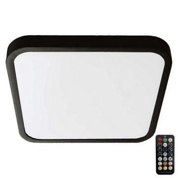 LED Kylpyhuoneen kattovalaisin anturilla SAMSUNG CHIP LED/36W/230V IP44 4000K 42x42 cm musta + kaukosäädin