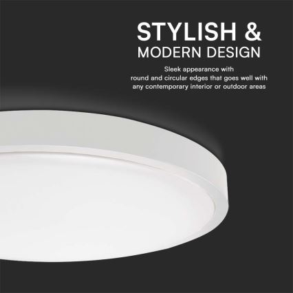 LED-kylpyhuoneen kattovalaisin LED/18W/230V 3000K IP44 Ø 25 cm valkoinen