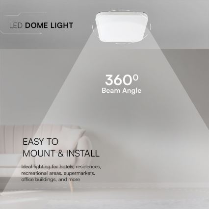 LED Kylpyhuoneen kattovalaisin SAMSUNG CHIP LED/48W/230V IP44 3000K 42x42 cm valkoinen