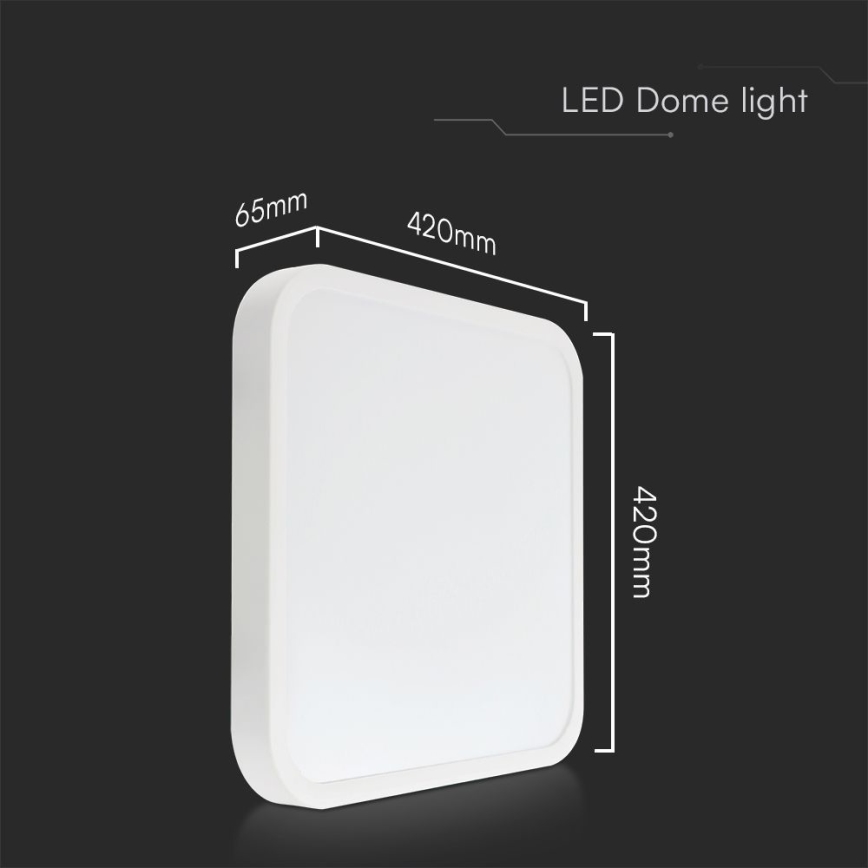 LED Kylpyhuoneen kattovalaisin SAMSUNG CHIP LED/48W/230V IP44 3000K 42x42 cm valkoinen