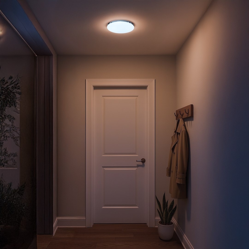 LED-kylpyhuoneen kattovalaisin MAYA LED/15W/230V Ø 33 cm IP44 kiiltävä kromi