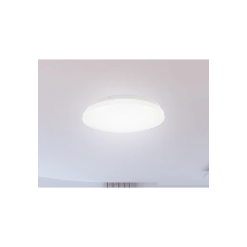 LED-kylpyhuoneen kattovalaisin OPAL, 12 W, 230 V, Ø 24,5 cm, IP44, valkoinen