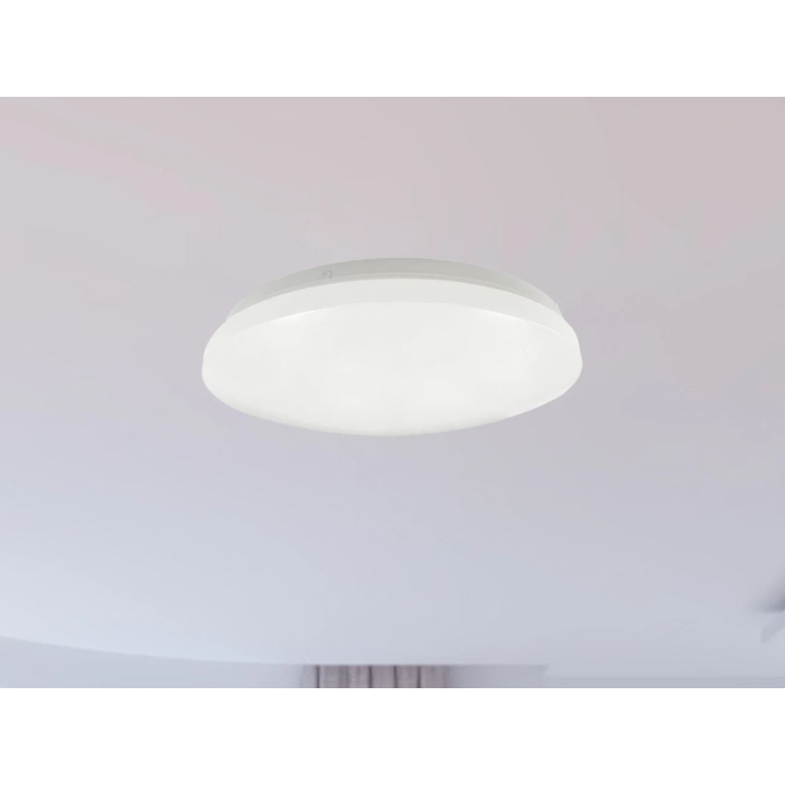 LED-kylpyhuoneen kattovalaisin OPAL, 12 W, 230 V, Ø 24,5 cm, IP44, valkoinen