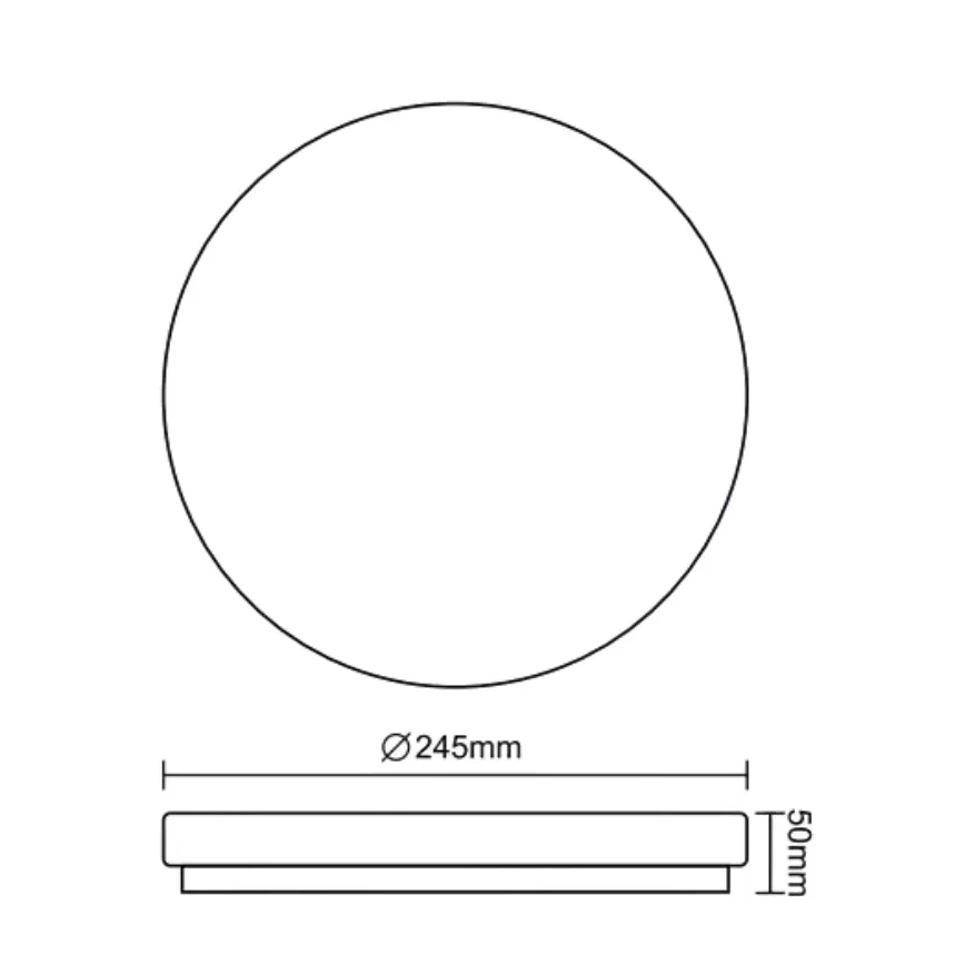 LED-kylpyhuoneen kattovalaisin OPAL, 12 W, 230 V, Ø 24,5 cm, IP44, valkoinen