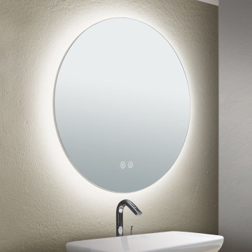 LED Kylpyhuoneen lämmitettävä seinäpeili valaistuksella FOCUS LED/18W/230V 3000/4200/6000K halkaisija 45 cm IP44