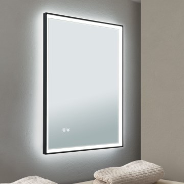 LED Kylpyhuoneen lämmitettävä seinäpeili valolla FRAME LED/48W/230V 3000/4000/6000K 60x45 cm IP44