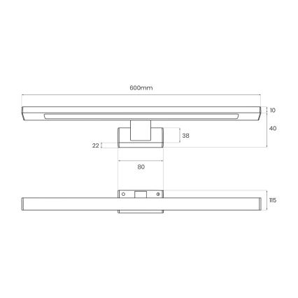 LED Kylpyhuoneen peilin valaisin SHINE LED/13,8W/230V 60 cm IP44 kultainen