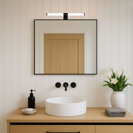 LED-kylpyhuoneen peilivalaisin 2-in-1 APA, 6 W, 230 V, 40 cm, IP44, musta