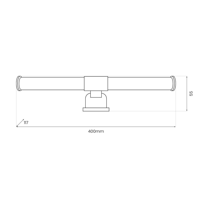 LED-kylpyhuoneen peilivalaisin 2-in-1 APA, 6 W, 230 V, 40 cm, IP44, musta