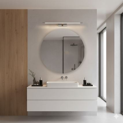 KLIMT LED-kylpyhuonepeilin valaisin 12W 230V 3000/4000/6000K 60 cm IP44 kiiltävä kromi
