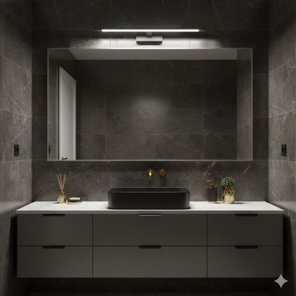 LED-kylpyhuoneen peilivalaisin KLIMT LED/12W/230V 3000/4000/6000K 60 cm IP44 musta