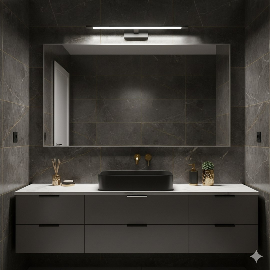 LED-kylpyhuoneen peilivalaisin KLIMT LED/12W/230V 3000/4000/6000K 60 cm IP44 musta