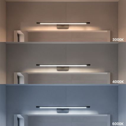LED-kylpyhuoneen peilivalaisin KLIMT LED/12W/230V 3000/4000/6000K 60 cm IP44 musta