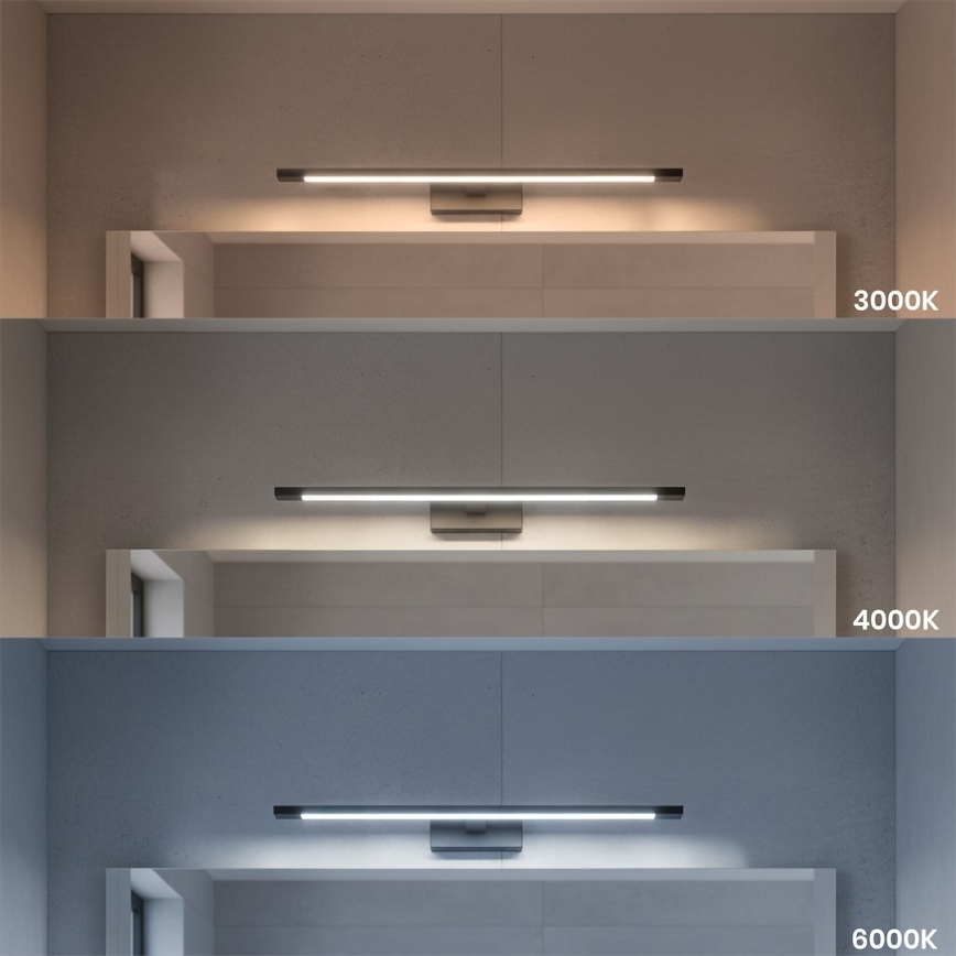 LED-kylpyhuoneen peilivalaisin KLIMT LED/12W/230V 3000/4000/6000K 60 cm IP44 musta