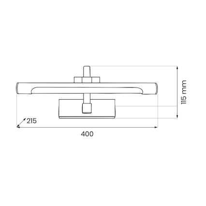 LED-kylpyhuoneen peilivalaisin VINCI LED/12W/230V 40 cm IP44 musta